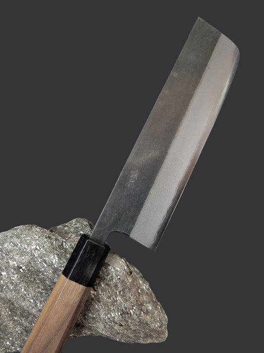 Muneishi Black Nakiri Knife Aogami #2 Steel