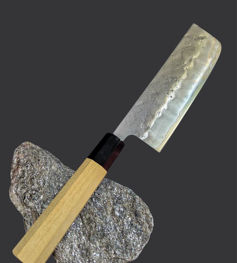 YuiSenri Ginsan / Silver 3 Nashiji Nakiri 165mm